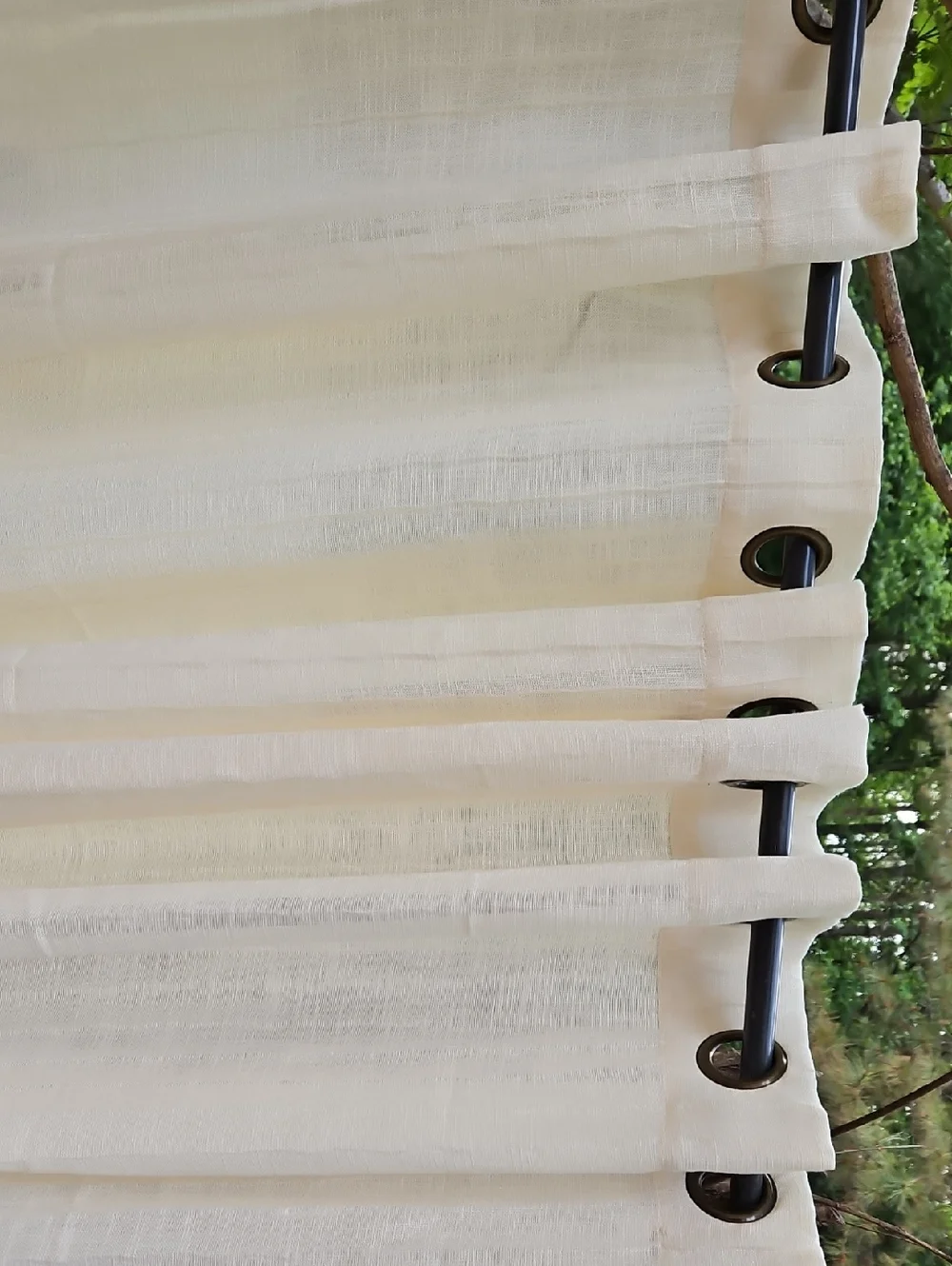 B.SMITH  WITH STYLE  2 Pieces Ivory Linen Look Textured Curtain Each Panel 50X84